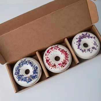 MACOY LUXURY BODY HOME Бомбочки для ванны набор подарочный Бурлящий пончик 3 шт 540.0