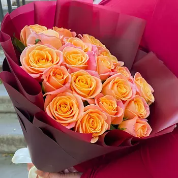 MADE KRIS Букет из 19 роз Мисс Пигги "Розовый жемчуг"