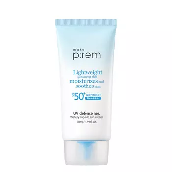 MAKE P:REM Крем для лица солнцезащитный SPF 50+ PA++++ UV Defense Me. Watery Capsule Suncream