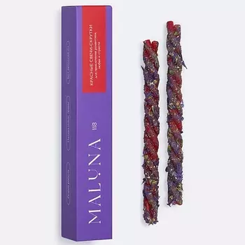 MALUNA Магические свечи-скрутки красные с васильком