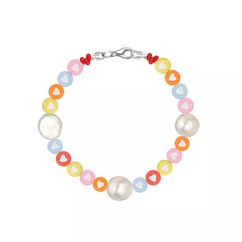 MANIOVICH.AM Браслет из разноцветных сердечек и жемчуга