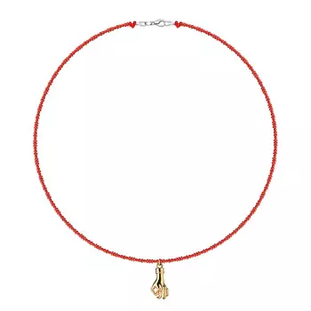 MANIOVICH.AM Колье красное с подвеской рука