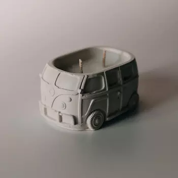 МАНУФАКТУРА БАЛИЧЕВЫХ Свеча из гипса автобус с ароматом "Табак и ваниль "