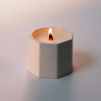 МАНУФАКТУРА БАЛИЧЕВЫХ Свеча в стакане из гипса "Голубая ель"