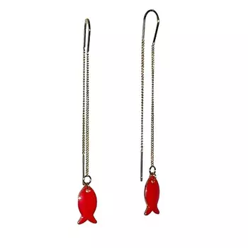 MAOMI Серьги на цепочке "Рыбки"