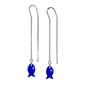 MAOMI Серьги на цепочке "Рыбки"