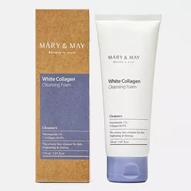 MARY&amp;MAY Очищающая пенка с белым коллагеном White Collagen Cleansing Foam