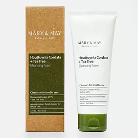 MARY&amp;MAY Пенка с хауттюйнией и чайным деревом Houttuynia Cordata + Tea Tree Cleansing Foam