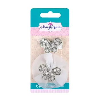 MARY POPPINS Набор зажимов для волос "Серебряные бабочки"