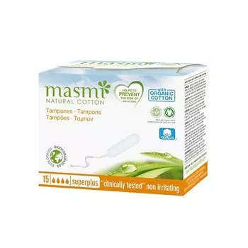 MASMI Натуральные органические тампоны без аппликатора Masmi Super Plus
