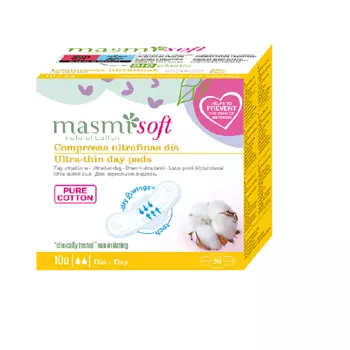 MASMI Ультратонкие дневные гигиенические прокладки Soft из натурального хлопка 10.0