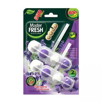 MASTER FRESH Подвесной блок для унитаза DUO EFFECT 5в1 GOLD (ЛАВАНДА) 2