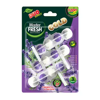 MASTER FRESH Подвесной блок для унитаза DUO EFFECT 5в1 GOLD (ЛАВАНДА) 3