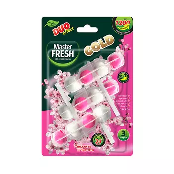 MASTER FRESH Подвесной блок для унитаза DUO EFFECT 5в1 GOLD (САКУРА) 3