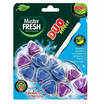 MASTER FRESH Подвесной блок для унитаза Duo effect 5 в 1, океан 2.0