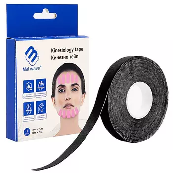 MATWAVE Кинезио тейп 1см x 5м, черный
