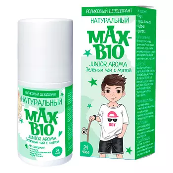 MAX-F DEODRIVE Подростковый дезодорант MAX-BIO JUNIOR AROMA Зеленый чай с мятой 50.0