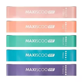 MAXISCOO Набор Фитнес Резинок с Мешком для Хранения, 5 шт