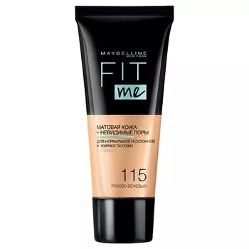 MAYBELLINE NEW YORK Тональный крем для лица "Fit Me", матирующий, скрывающий поры