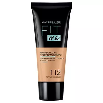 MAYBELLINE NEW YORK Тональный крем для лица "Fit Me", матирующий, скрывающий поры
