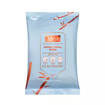MEA Салфетки влажные антибактериальные с экстрактом камелии и маслом ши Moisturizing Essence