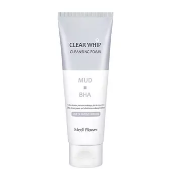 MEDIFLOWER Пенка для умывания с белой глиной и BHA кислотами