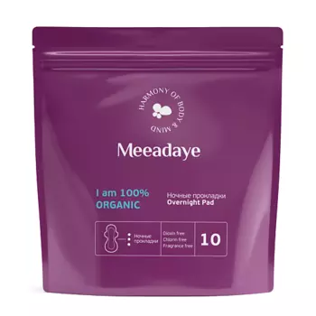 MEEADAYE Ночные гигиенические прокладки Overnight Pad с двойными крылышками 10.0