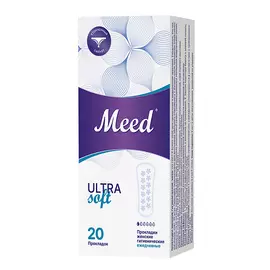 MEED Прокладки женские гигиенические ежедневные ультратонкие софт, усеченные