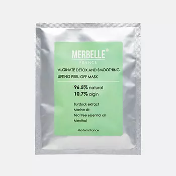 MERBELLE Маска для лица альгинатная детокс, лифтинг с экстрактом лопуха, морским илом