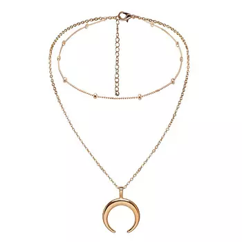 MERSADA Колье цепочка ожерелье двойное с подвеской "Лунная соната"