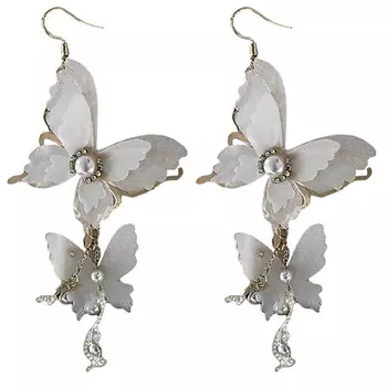 MERSADA Серьги с подвеской длинные "Крылья любви"