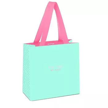 MESHU Пакет подарочный "Bright turquoise", отделка фольгой, выборочный лак, матовая ламинация