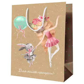 MESHU Пакет подарочный "Для милой принцессы", крафт