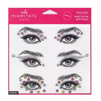 MIAMITATS Кристаллы на клейком слое для лица FACE GEMS Hippie