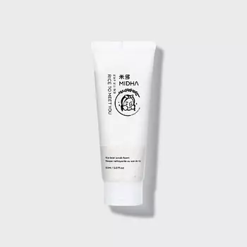 MIDHA Пенка-скраб для умывания с измельченной рисовой шелухой