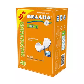 МИЛАНА Прокладки женские гигиенические ежедневные - DOLCE" Экономия софт (40)