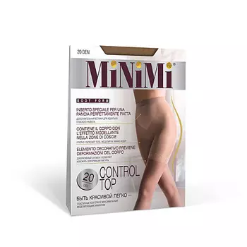 MINIMI Колготки 20/140 ден CONTROL TOP (утяжка- шорты) Caramello