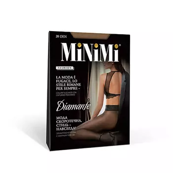 MINIMI Колготки 20 ден DIAMANTE (кружевной пояс) Caramello