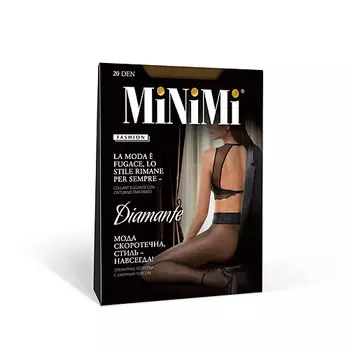 MINIMI Колготки 20 ден DIAMANTE (кружевной пояс) Abbronzante