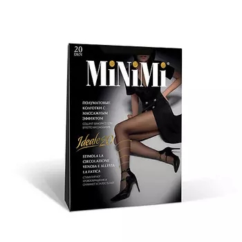 MINIMI Колготки 20 ден IDEALE (утяжка по ноге) Nero