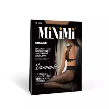 MINIMI Колготки 40 ден DIAMANTE (кружевной пояс) Daino