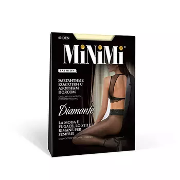 MINIMI Колготки 40 ден DIAMANTE (кружевной пояс) Avorio