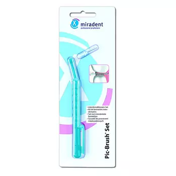 MIRADENT Ручка-контейнер с ершиком Pic-Brush Set для чистки зубов и брекетов 1.0