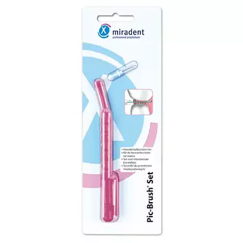 MIRADENT Ручка-контейнер с ершиком Pic-Brush Set для чистки зубов и брекетов 1.0