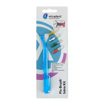 MIRADENT Ручка-контейнер со сменными ершиками Pic-Brush® Intro-Kit для чистки зубов и брекетов 5.0