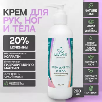 MIVLANE Крем для рук Увлажняющий, Питающий и Восстанавливающий с мочевиной