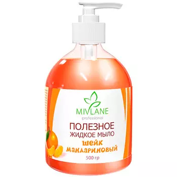 MIVLANE Полезное жидкое крем мыло для рук и тела Шейк Мандариновый 500.0