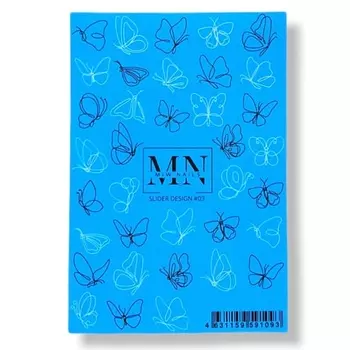 MIW NAILS Слайдер дизайн для маникюра бабочки