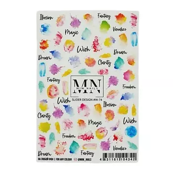 MIW NAILS Слайдер дизайн для ногтей акварель