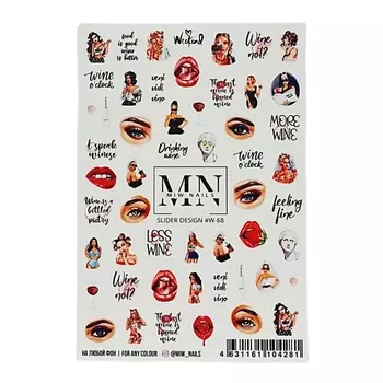 MIW NAILS Слайдер дизайн для ногтей девушка